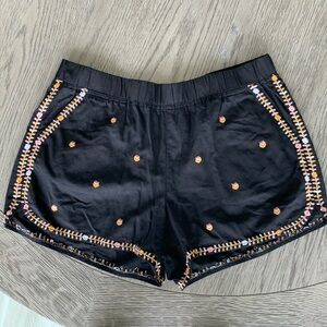 Madewell Black Shorts shorts, Size Large w/ decorative details.